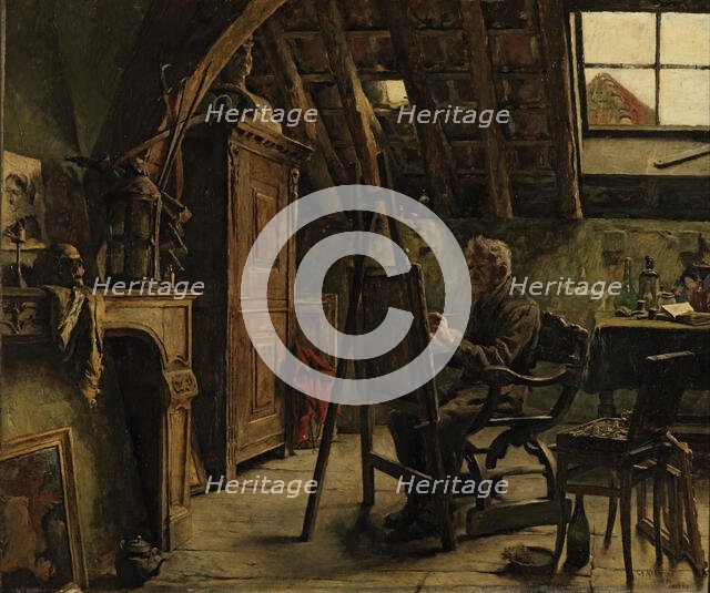 Studio of a Painter, 1884. Creator: Charles Mertens.