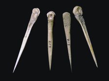 Neolithic bone pins. Artist: Unknown