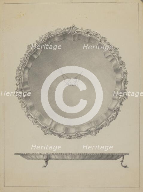 Silver Tray, c. 1936. Creator: Simon Weiss.