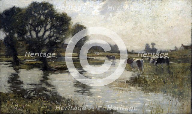 Flooded meadows, (c1920s). Creator: Bertram Priestman.