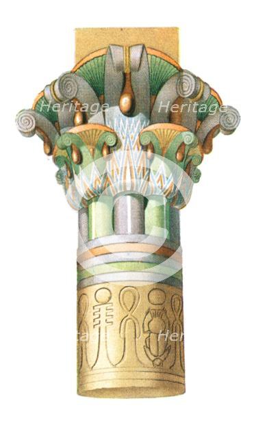 Ptolemaic-Roman capital from Philae, Egypt, (1928). Creator: Unknown.