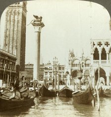 'The Lion of Venice beside San Marco, (north), Italy', c1909. Creator: Unknown.