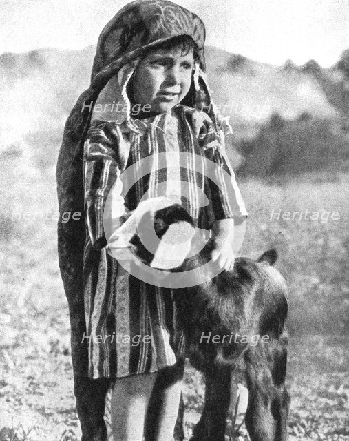 Tunisian boy in the Sahara Desert, 1936.Artist: Ewing Galloway