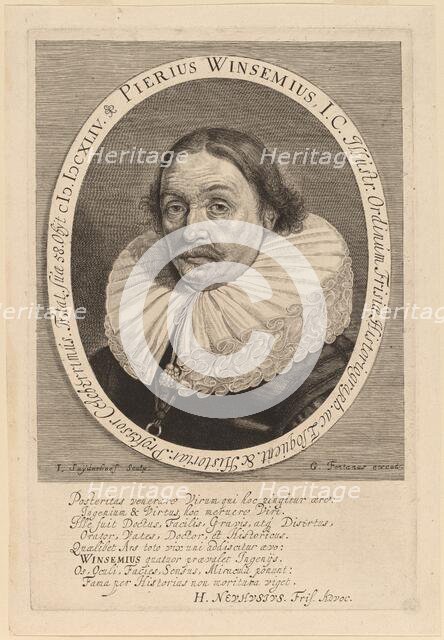 Petrus Winsemius. Creator: Jonas Suyderhoef.