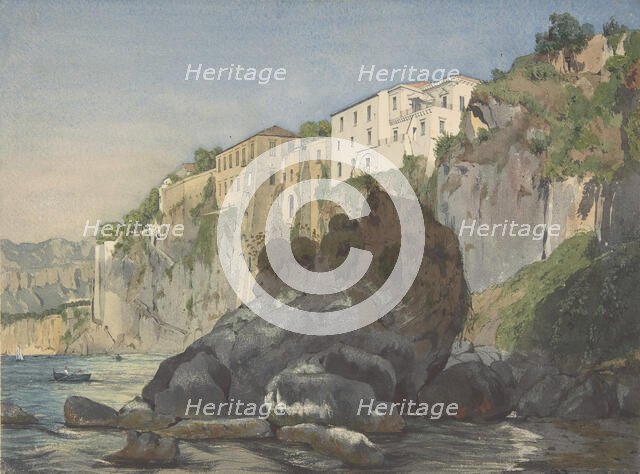 Houses at Sorrento, mid-19th century. Creator: Thomas Hartley Cromek.