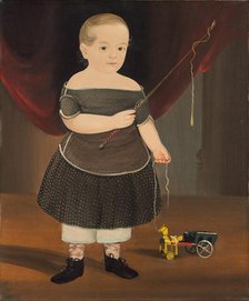 Boy with Toy Horse and Wagon, c. 1845. Creator: William Matthew Prior.