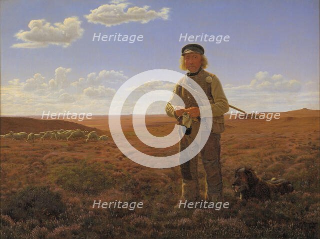 A Jutland Shepherd on the Moors, 1855. Creator: Frederik Vermehren.