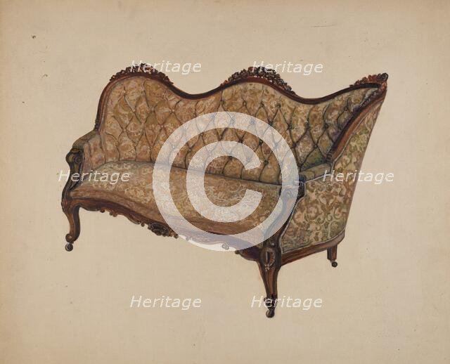 Settee - Sofa, c. 1937. Creator: Edna C. Rex.