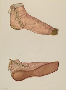 Woman's Silk Shoe, c. 1937. Creator: H. Langden Brown.