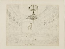 Study for Astley's Theatre (recto); Study for Crystal Chadeliers in Astley's Amphiteatre..., c. 1808 Creator: Augustus Charles Pugin.