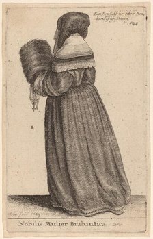 Nobilis Mulier Brabantica, 1649. Creator: Wenceslaus Hollar.