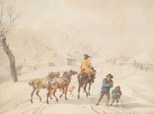 Postilion on Horse in a Winter Landscape, ca. 1798. Creator: Wilhelm von Kobell.