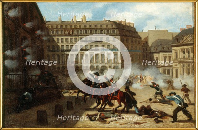 Capture of Chateau d'Eau, Place du Palais-Royal, February 24, 1848. Creator: Unknown.