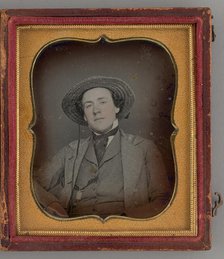 Untitled (Portrait of a Man with a Straw Hat), 1852. Creator: Unknown.