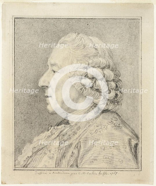 Bust of a Man in Profile to the Left, 1767. Creator: Charles Nicolas Cochin.