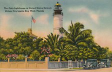 'The Only Lighthouse in United States Entirely Within City Limits, Key West, Florida', c1940s. Artist: Unknown.