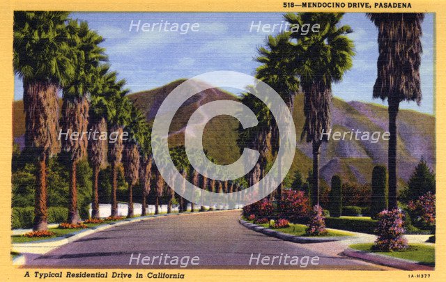 Mendocino Drive, Pasadena, California, USA, 1931. Artist: Unknown