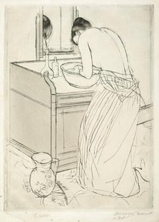 Woman Bathing, 1890-1891. Creator: Mary Cassatt.