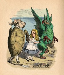 'The Mock Turtle, Alice and The Gryphon', 1889. Artist: John Tenniel.