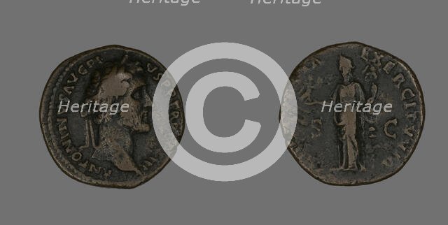 As (Coin) Portraying Emperor Antoninus Pius, 140-144. Creator: Unknown.