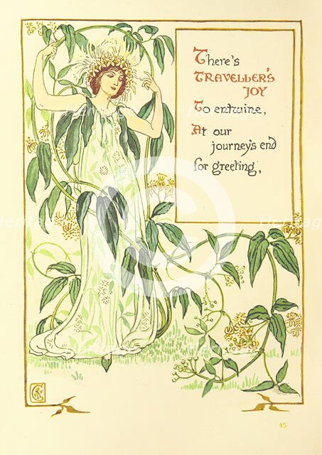 There's Traveller's Joy To entwine, At our journey's end for greeting, 1899.  Creator: Walter Crane.