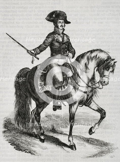 José de Palafox y Melci, 1st Duke of Zaragoza, (1775-1847), Spanish general at Peninsular War, 1853. Creators: Eusebio Zarza, Bernardo Rico.