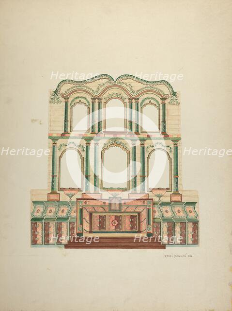 Reredos-Mission San Juan Bautista, 1938. Creator: Ethel Dougan.