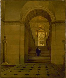 Grand Staircase of the Louvre, around 1840. Creator: Victor Duval.