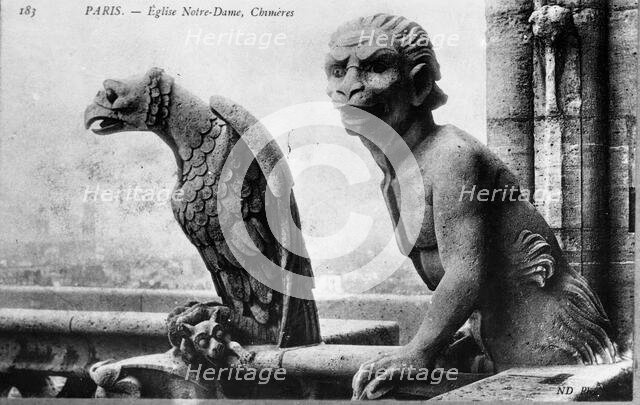 Chimeres (Gargoyles), Eglise Notre Dame, Chimeres, 1900. Creator: Unknown.