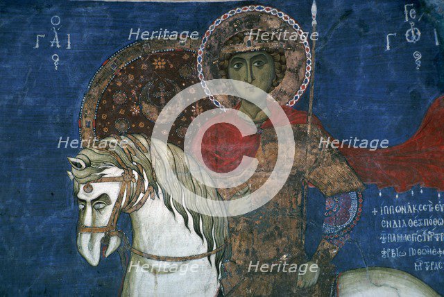 Wall painting of St George, 14th century. Artist: Unknown