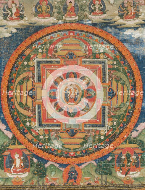 Thangka of Amoghapasa, 18th century. Creator: Tibetan culture.