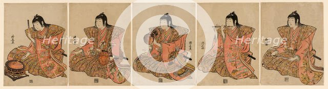 Five Musicians (Gonin bayashi), c. 1783. Creator: Torii Kiyonaga.
