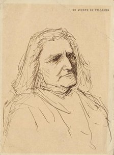 Portrait of Franz Liszt (1811-1886), 1880s. Creator: Munkácsy, Mihály (1844-1900).