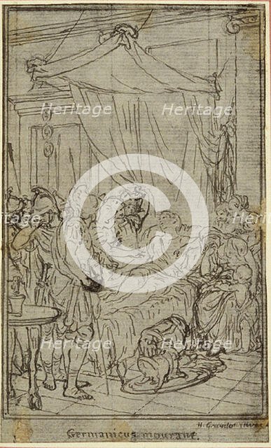 Study for an illustration in Tacitus "Tibère, ou Les Six Premiers Livres des Annales" B..., c. 1768. Creator: Hubert Francois Gravelot.