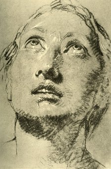 'Head of a Young Woman, looking up', c1755, (1928). Artist: Giovanni Battista Tiepolo.