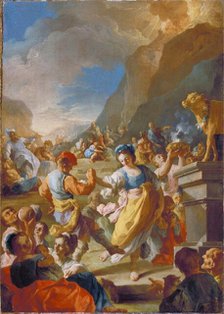 The Israelites Worshiping The Golden Calf, c1758. Creator: Lorenzo de Caro.