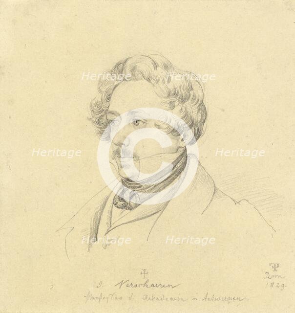 Portrait of Painter Jan Antoon Verschaeren., 1829. Creator: Friedrich Preller.