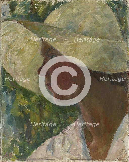 Summer Hat, (self-portrait), 1930-1938. Creator: Aino von Boehm.
