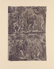 Le Romance du Cortés (The Song of Cortez) (Furnishing Fabric), Nantes, 1815. Creator: Favre-Petitpierre et Cie.