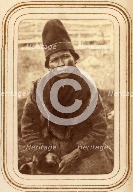 Portrait of Elsa Nilsdotter Länta, 35 years old, Sirka's Sami village, 1868. Creator: Lotten von Duben.