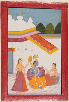 Krishna under a canopy, c. 1680. Creator: Unknown.