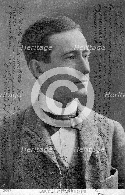 Guglielmo Marconi, Italian physicist and inventor, c1909. Artist: Unknown