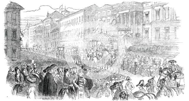 Opening of the Spanish Cortes - the Royal Procession to the New Palace of Congress, 1850. Creator: Unknown.