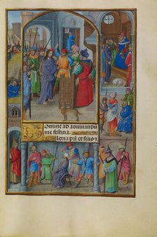 Christ before Annas; Spinola Hours, about 1510-1520. Creator: Master of the Dresden Prayer Book.