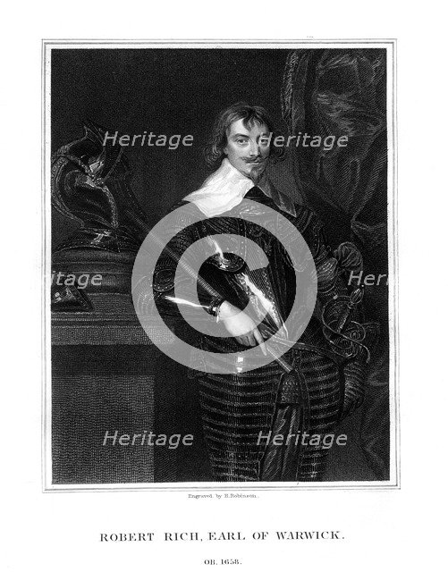 Robert Rich, 2nd Earl of Warwick, English colonial administrator, (1827). Artist: H Robinson