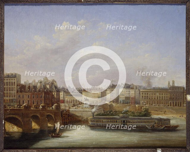Pont-Neuf and the Quai de Conti in 1830. Creator: Paul Mallard.