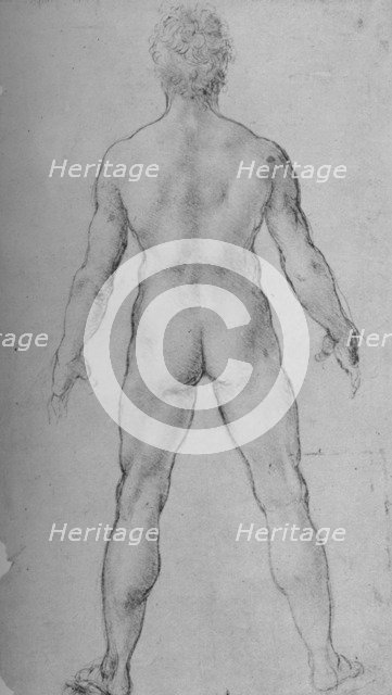 'A Nude Man seen from the Back', c1480 (1945). Artist: Leonardo da Vinci.