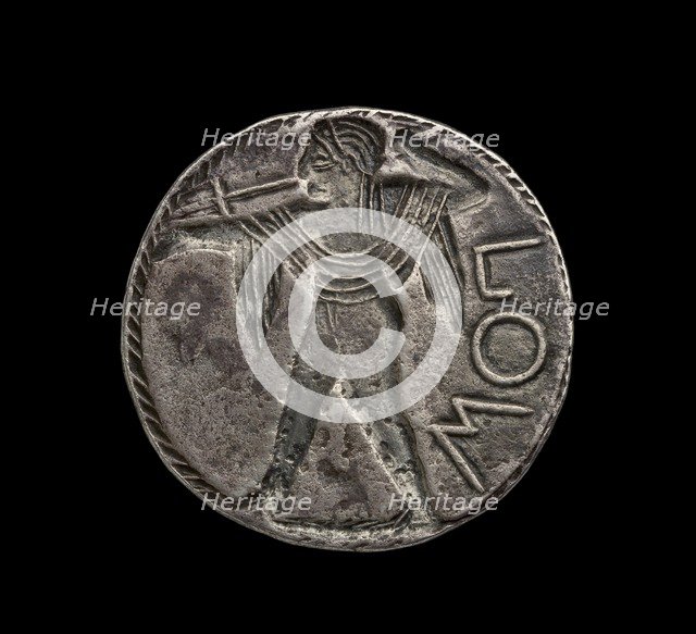 Ancient Greek incuse silver coin, 510 - 530. Artist: Unknown.