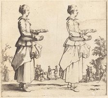 Peasant Woman with Basket, in Profile, Facing Right, 1617 and 1621. Creator: Jacques Callot.