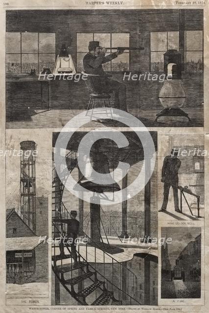 Watch-Tower, Corner of Spring and Varick Streets, New York, 1874. Creator: Winslow Homer (American, 1836-1910).